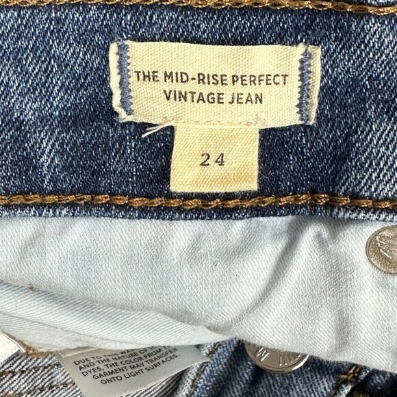 Madewell Mid Rise Perfect Vintage Jeans Medium Wash - Picture 6 of 16